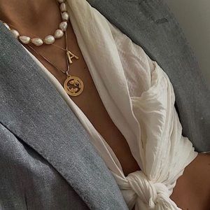 Amber Sceats Alison Necklace - Pearl + Gold